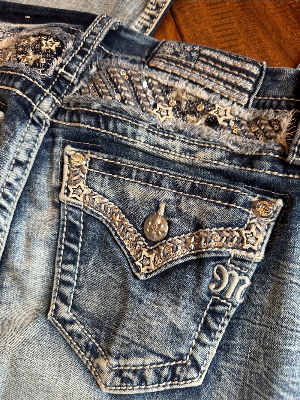 Miss Me Light Blue Embellished Boot Cut Jeans